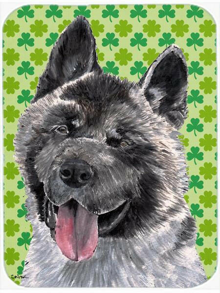 Akita St. Patrick's Day Shamrock Cutting Board Tempered Glass Kitchen Cutting Surface, Heat Resistant Chopping, Non-Slip Feet, Food Prep & Serving