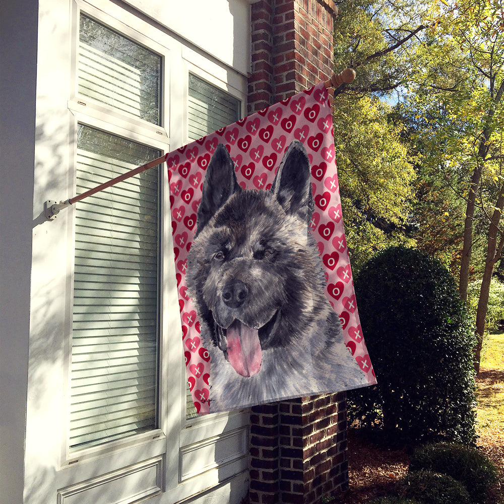Akita Hearts Love and Valentine's Day House Flag 28x40 Porch Sleeve Pole Decorative Outside Yard Banner Artwork Wall Hanging, Polyester