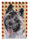 Akita Fall Leaves House Flag 28x40 Porch Sleeve Pole Decorative Outside Yard Banner Artwork Wall Hanging, Polyester