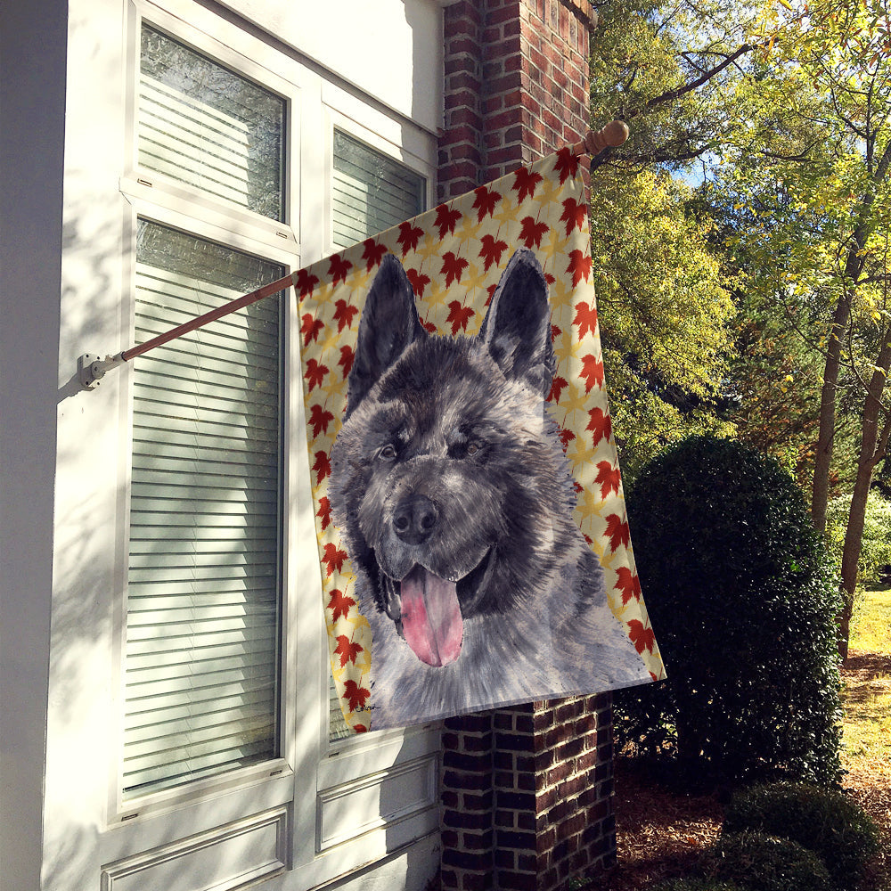 Akita Fall Leaves House Flag 28x40 Porch Sleeve Pole Decorative Outside Yard Banner Artwork Wall Hanging, Polyester