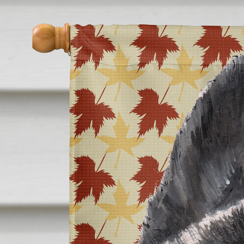 Akita Fall Leaves House Flag 28x40 Porch Sleeve Pole Decorative Outside Yard Banner Artwork Wall Hanging, Polyester