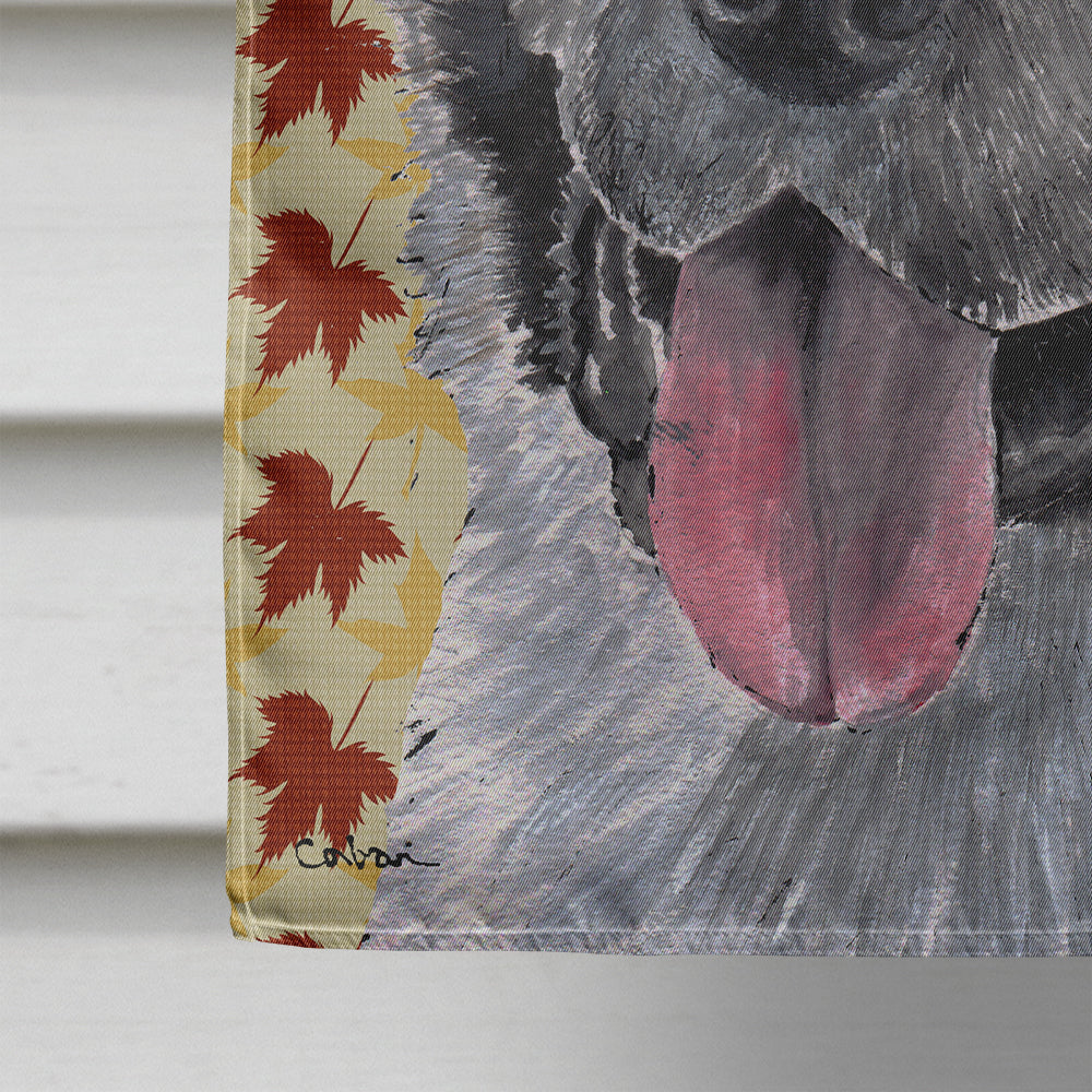 Akita Fall Leaves House Flag 28x40 Porch Sleeve Pole Decorative Outside Yard Banner Artwork Wall Hanging, Polyester