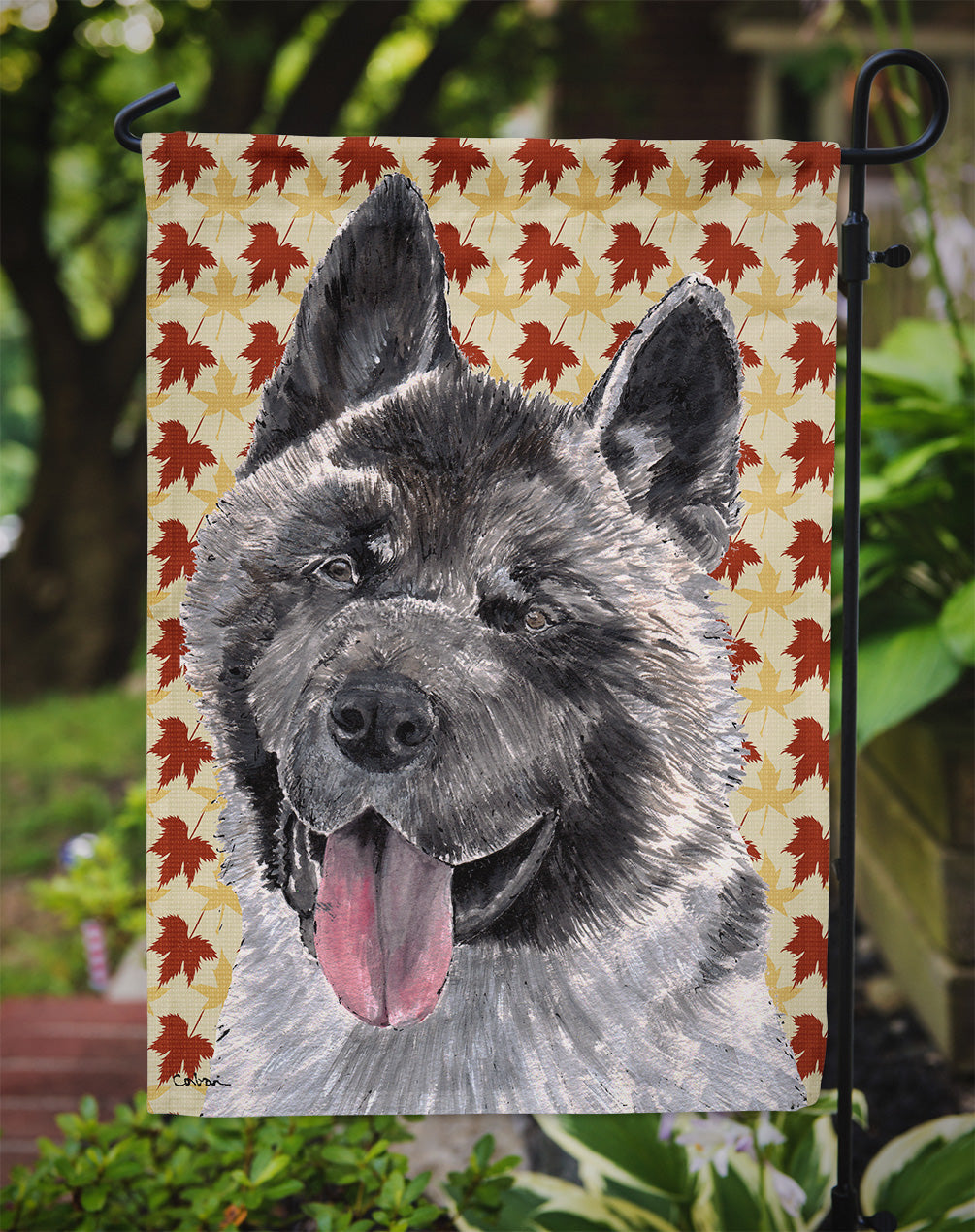 Akita Fall Leaves Garden Flag Mailbox Decorative Yard Banner Outside Patio Artwork for Flower Beds, Garden Size, Multicolor