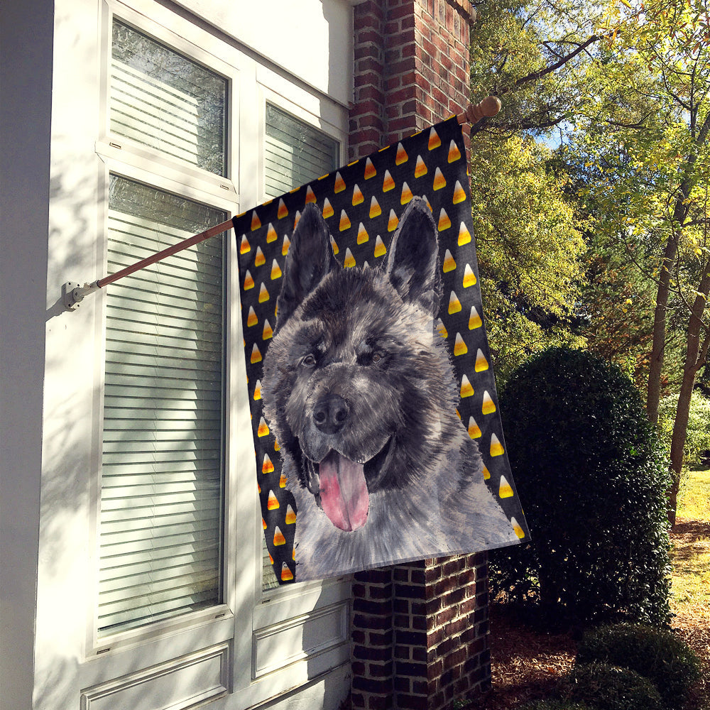 Akita Candy Corn Halloween House Flag 28x40 Porch Sleeve Pole Decorative Outside Yard Banner Artwork Wall Hanging, Polyester