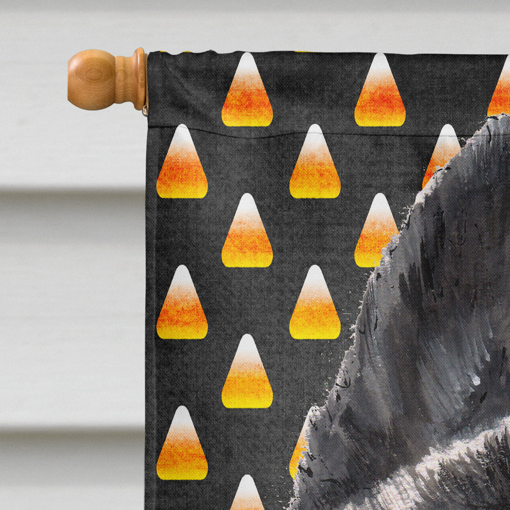 Akita Candy Corn Halloween House Flag 28x40 Porch Sleeve Pole Decorative Outside Yard Banner Artwork Wall Hanging, Polyester