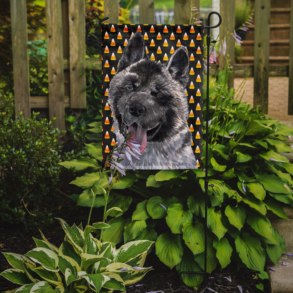 Akita Candy Corn Halloween Garden Flag Mailbox Decorative Yard Banner Outside Patio Artwork for Flower Beds, Garden Size, Multicolor