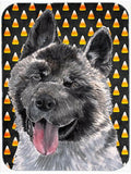 Akita Candy Corn Halloween Cutting Board Tempered Glass Kitchen Cutting Surface, Heat Resistant Chopping, Non-Slip Feet, Food Prep & Serving