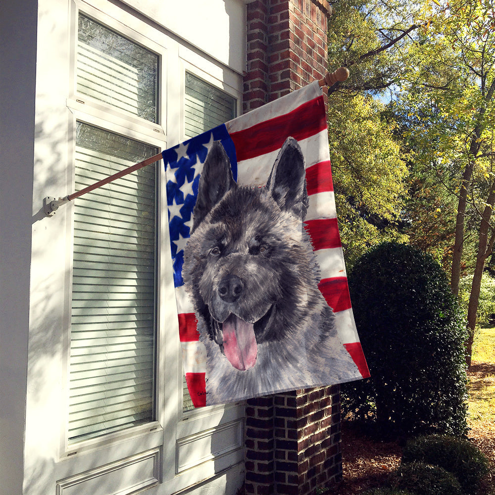 Akita USA Patriotic American Flag House Flag 28x40 Porch Sleeve Pole Decorative Outside Yard Banner Artwork Wall Hanging, Polyester