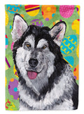 Alaskan Malamute Easter Eggtravaganza House Flag 28x40 Porch Sleeve Pole Decorative Outside Yard Banner Artwork Wall Hanging, Polyester