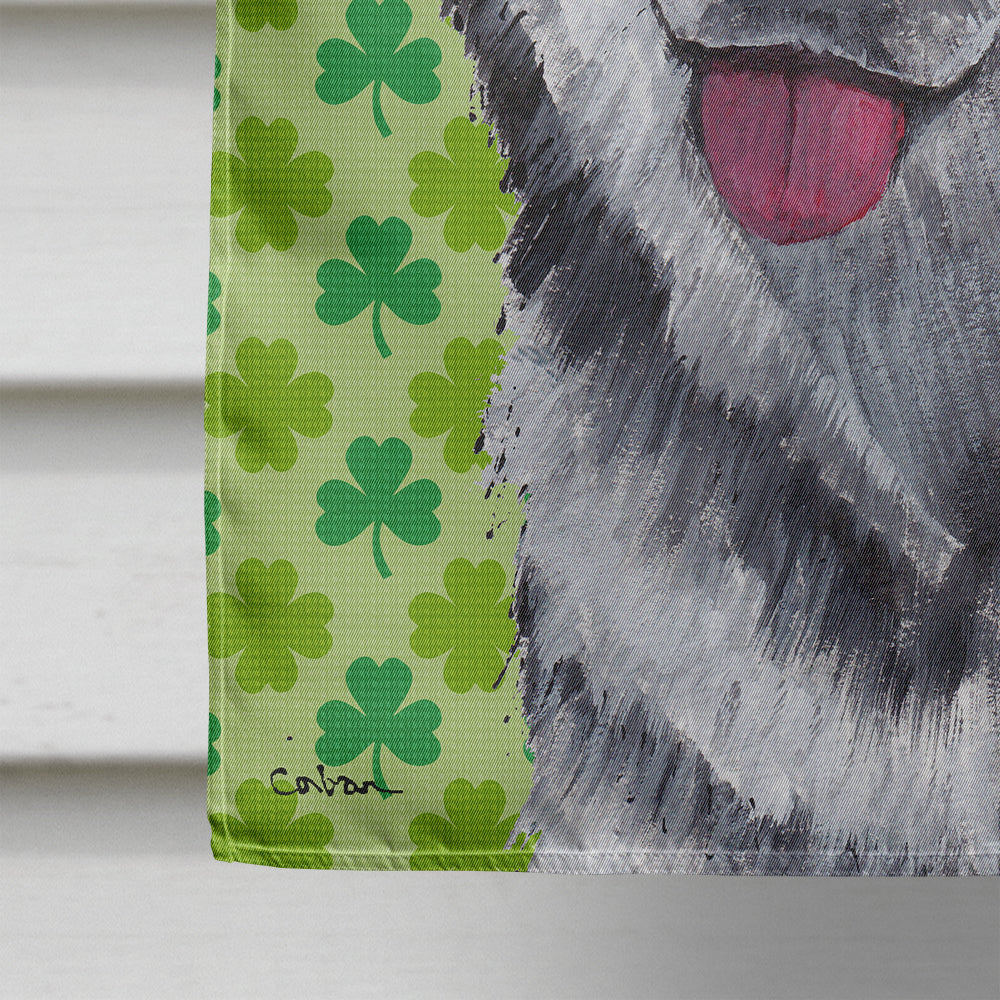 Alaskan Malamute St. Patrick's Day Shamrock House Flag 28x40 Porch Sleeve Pole Decorative Outside Yard Banner Artwork Wall Hanging, Polyester