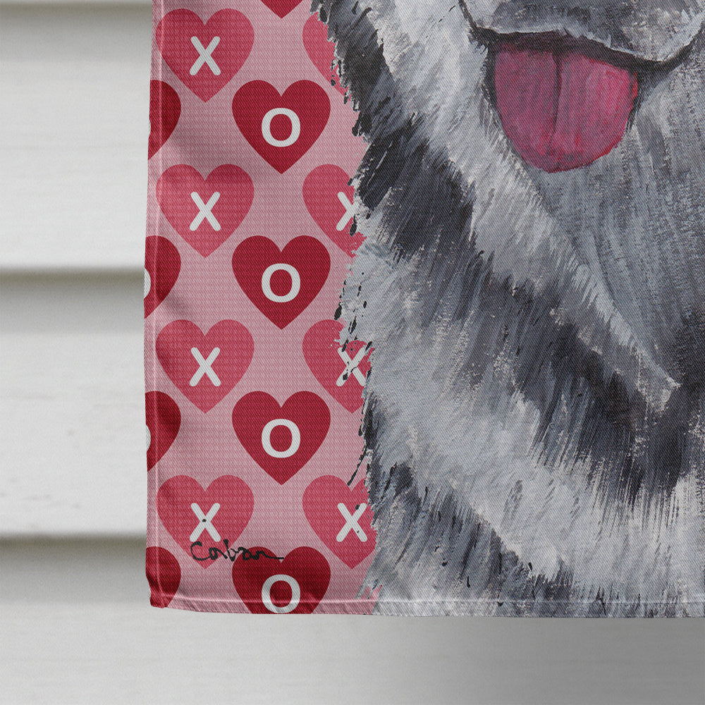 Alaskan Malamute Hearts Love and Valentine's Day House Flag 28x40 Porch Sleeve Pole Decorative Outside Yard Banner Artwork Wall Hanging, Polyester