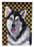 Alaskan Malamute Candy Corn Halloween_x000B_ House Flag 28x40 Porch Sleeve Pole Decorative Outside Yard Banner Artwork Wall Hanging, Polyester