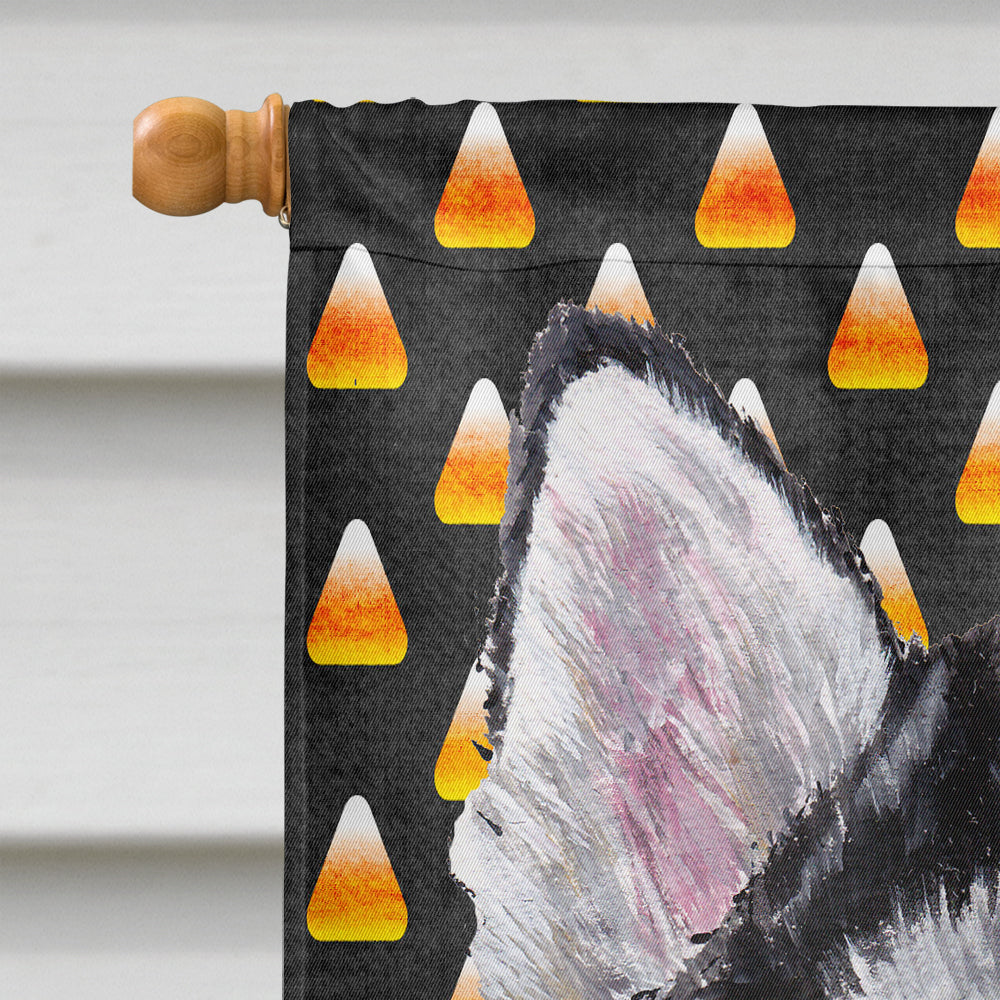 Alaskan Malamute Candy Corn Halloween_x000B_ House Flag 28x40 Porch Sleeve Pole Decorative Outside Yard Banner Artwork Wall Hanging, Polyester