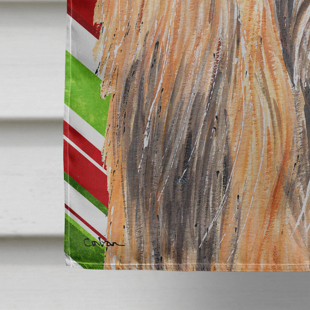 Afghan Hound Candy Cane Holiday Christmas House Flag 28x40 Porch Sleeve Pole Decorative Outside Yard Banner Artwork Wall Hanging, Polyester
