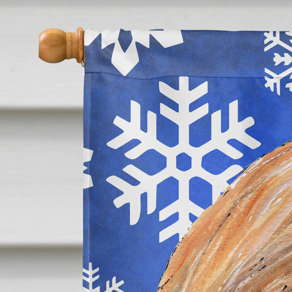 Afghan Hound Winter Snowflakes Holiday House Flag 28x40 Porch Sleeve Pole Decorative Outside Yard Banner Artwork Wall Hanging, Polyester