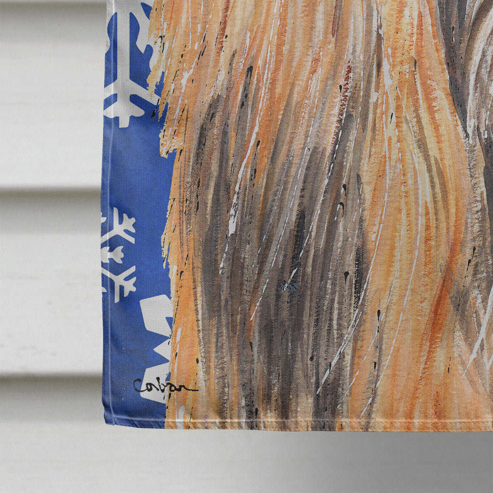 Afghan Hound Winter Snowflakes Holiday House Flag 28x40 Porch Sleeve Pole Decorative Outside Yard Banner Artwork Wall Hanging, Polyester