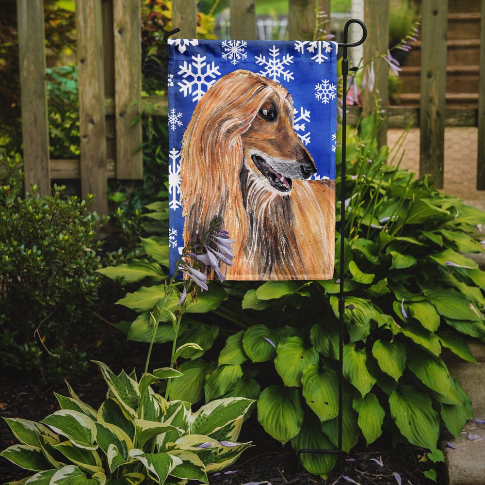 Afghan Hound Winter Snowflakes Holiday Garden Flag Mailbox Decorative Yard Banner Outside Patio Artwork for Flower Beds, Garden Size, Multicolor