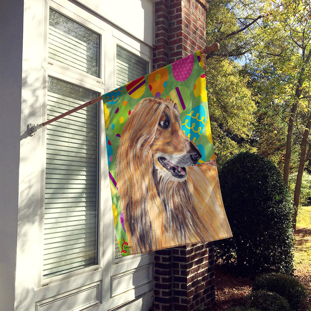 Afghan Hound Easter Eggtravaganza House Flag 28x40 Porch Sleeve Pole Decorative Outside Yard Banner Artwork Wall Hanging, Polyester