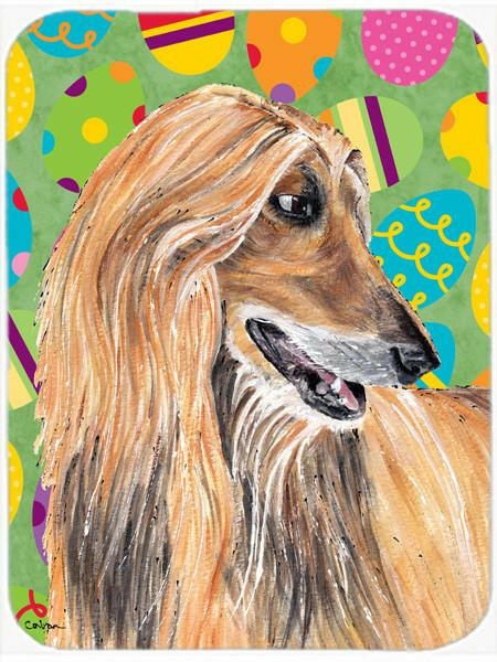 Afghan Hound Easter Eggtravaganza Cutting Board Tempered Glass Kitchen Cutting Surface, Heat Resistant Chopping, Non-Slip Feet, Food Prep & Serving