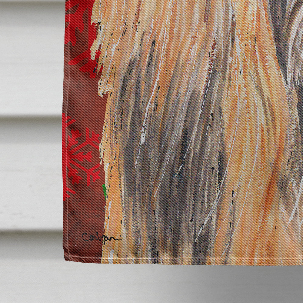 Afghan Hound Red Snowflakes Holiday Christmas  House Flag 28x40 Porch Sleeve Pole Decorative Outside Yard Banner Artwork Wall Hanging, Polyester