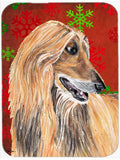 Afghan Hound Red Snowflakes Holiday Christmas  Cutting Board Tempered Glass Kitchen Cutting Surface, Heat Resistant Chopping, Non-Slip Feet, Food Prep & Serving