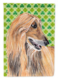 Afghan Hound St. Patrick's Day Shamrock House Flag 28x40 Porch Sleeve Pole Decorative Outside Yard Banner Artwork Wall Hanging, Polyester
