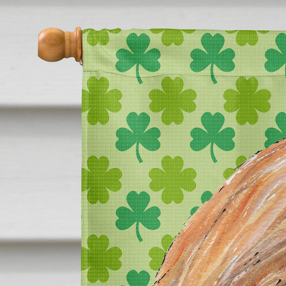 Afghan Hound St. Patrick's Day Shamrock House Flag 28x40 Porch Sleeve Pole Decorative Outside Yard Banner Artwork Wall Hanging, Polyester