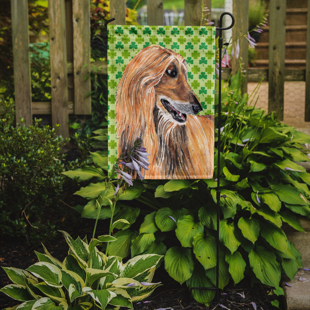 Afghan Hound St. Patrick's Day Shamrock Garden Flag Mailbox Decorative Yard Banner Outside Patio Artwork for Flower Beds, Garden Size, Multicolor