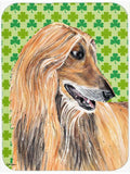 Afghan Hound St. Patrick's Day Shamrock Cutting Board Tempered Glass Kitchen Cutting Surface, Heat Resistant Chopping, Non-Slip Feet, Food Prep & Serving
