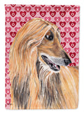 Afghan Hound Hearts Love and Valentine's Day House Flag 28x40 Porch Sleeve Pole Decorative Outside Yard Banner Artwork Wall Hanging, Polyester