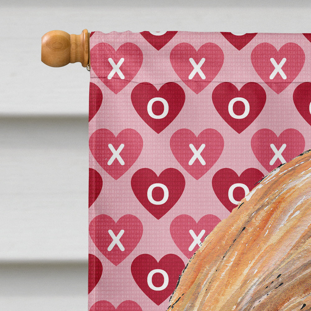 Afghan Hound Hearts Love and Valentine's Day House Flag 28x40 Porch Sleeve Pole Decorative Outside Yard Banner Artwork Wall Hanging, Polyester