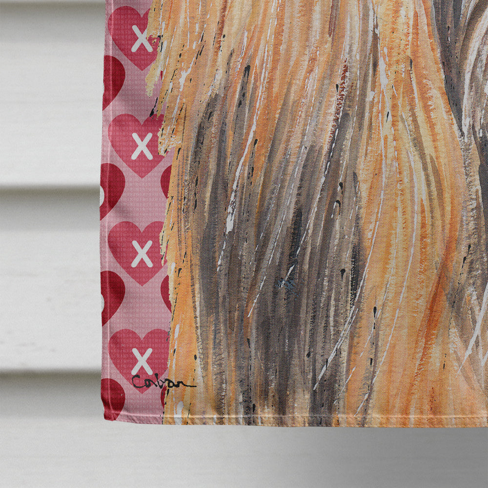 Afghan Hound Hearts Love and Valentine's Day House Flag 28x40 Porch Sleeve Pole Decorative Outside Yard Banner Artwork Wall Hanging, Polyester
