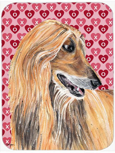 Afghan Hound Hearts Love and Valentine's Day Cutting Board Tempered Glass Kitchen Cutting Surface, Heat Resistant Chopping, Non-Slip Feet, Food Prep & Serving