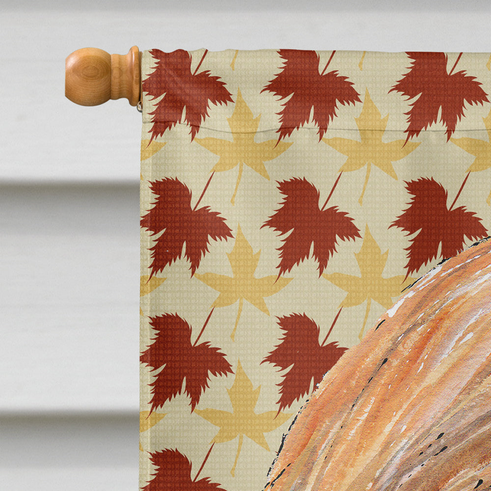 Afghan Hound Fall Leaves House Flag 28x40 Porch Sleeve Pole Decorative Outside Yard Banner Artwork Wall Hanging, Polyester
