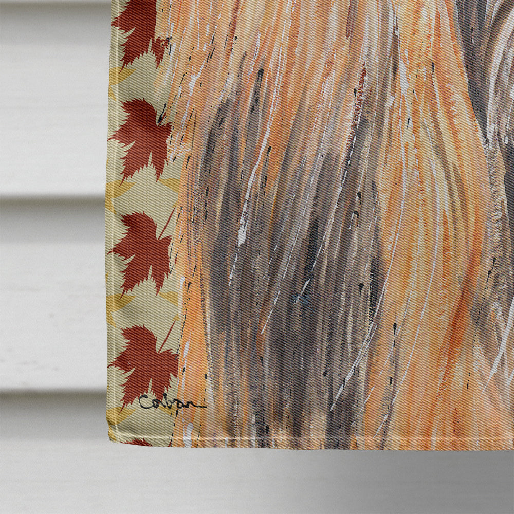 Afghan Hound Fall Leaves House Flag 28x40 Porch Sleeve Pole Decorative Outside Yard Banner Artwork Wall Hanging, Polyester