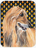 Afghan Hound Candy Corn Halloween Cutting Board Tempered Glass Kitchen Cutting Surface, Heat Resistant Chopping, Non-Slip Feet, Food Prep & Serving