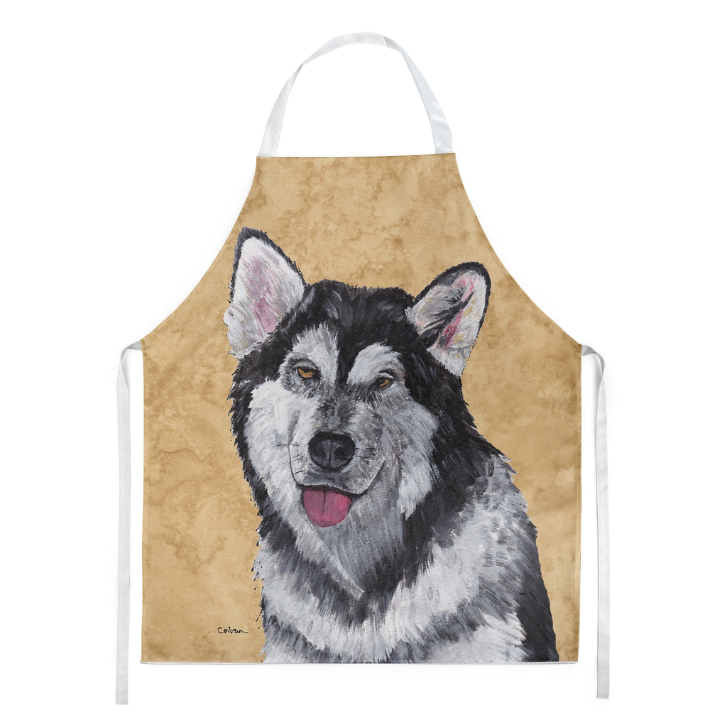 Alaskan Malamute Wipe your Paws Apron Cooking Kitchen Server Baking Crafts Gardening for Adult Women Men, Unisex, Large, Multicolor