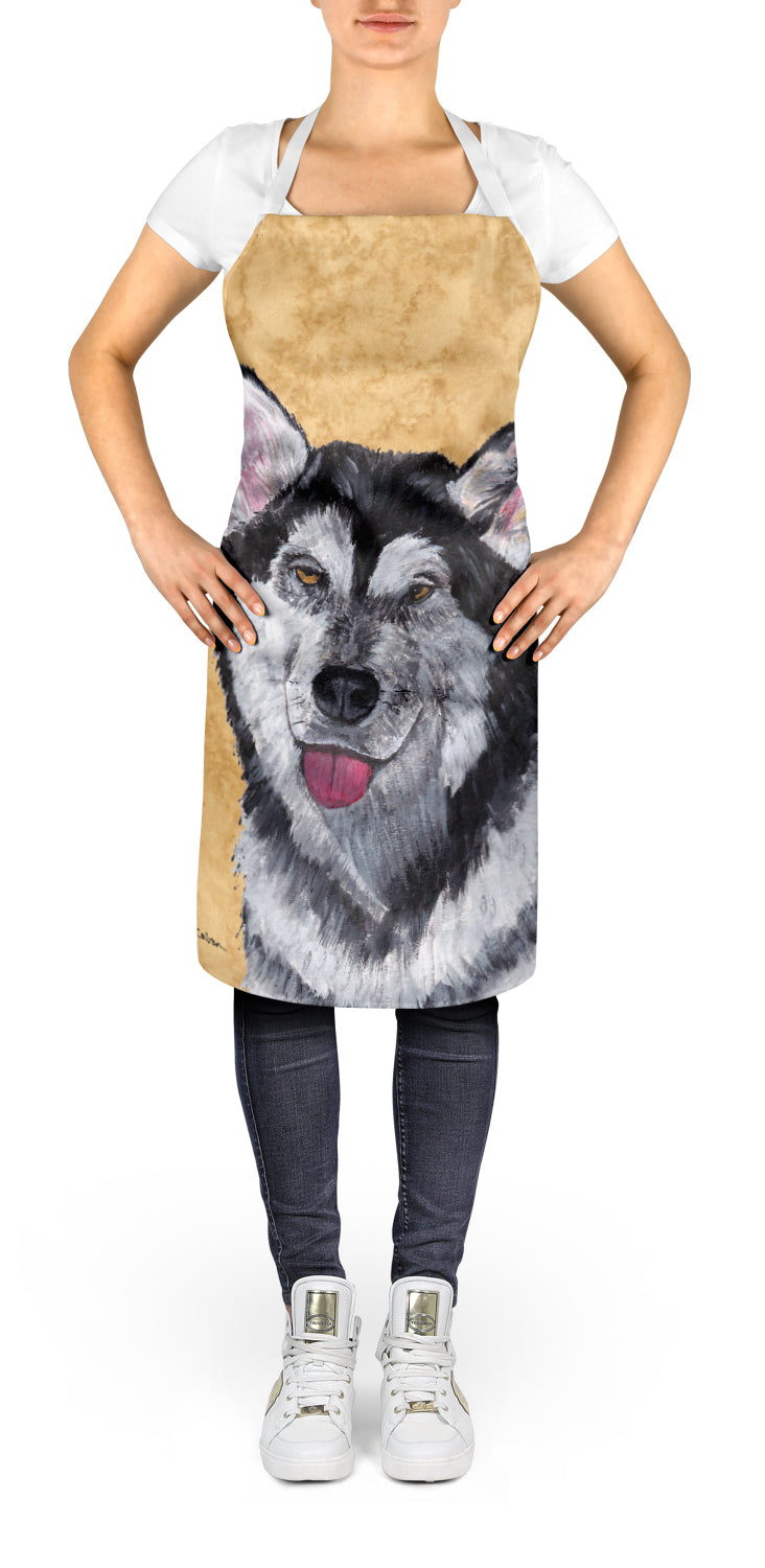 Alaskan Malamute Wipe your Paws Apron Cooking Kitchen Server Baking Crafts Gardening for Adult Women Men, Unisex, Large, Multicolor
