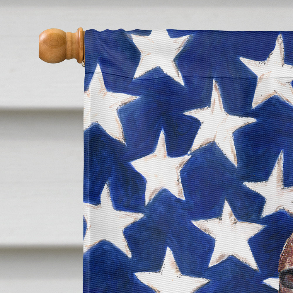 Irish Setter with American Flag House Flag 28x40 Porch Sleeve Pole Decorative Outside Yard Banner Artwork Wall Hanging, Polyester