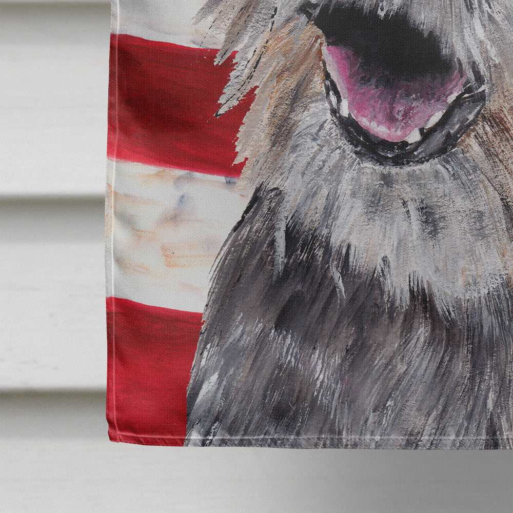 Border Terrier with American Flag House Flag 28x40 Porch Sleeve Pole Decorative Outside Yard Banner Artwork Wall Hanging, Polyester