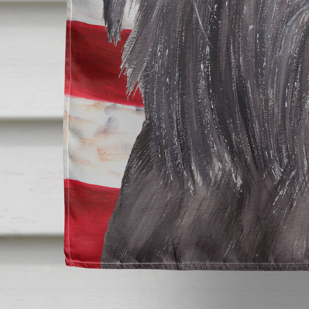 Brussels Griffon with American Flag House Flag 28x40 Porch Sleeve Pole Decorative Outside Yard Banner Artwork Wall Hanging, Polyester