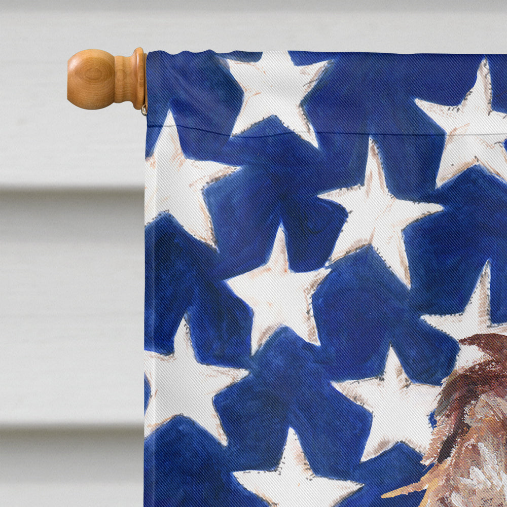 Boykin Spaniel with American Flag House Flag 28x40 Porch Sleeve Pole Decorative Outside Yard Banner Artwork Wall Hanging, Polyester