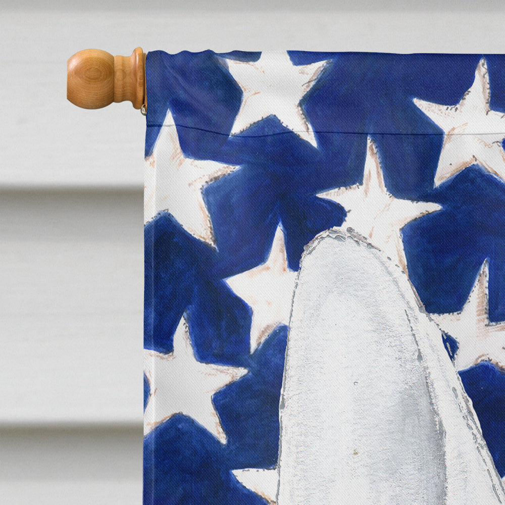 Bull Terrier with American Flag House Flag 28x40 Porch Sleeve Pole Decorative Outside Yard Banner Artwork Wall Hanging, Polyester