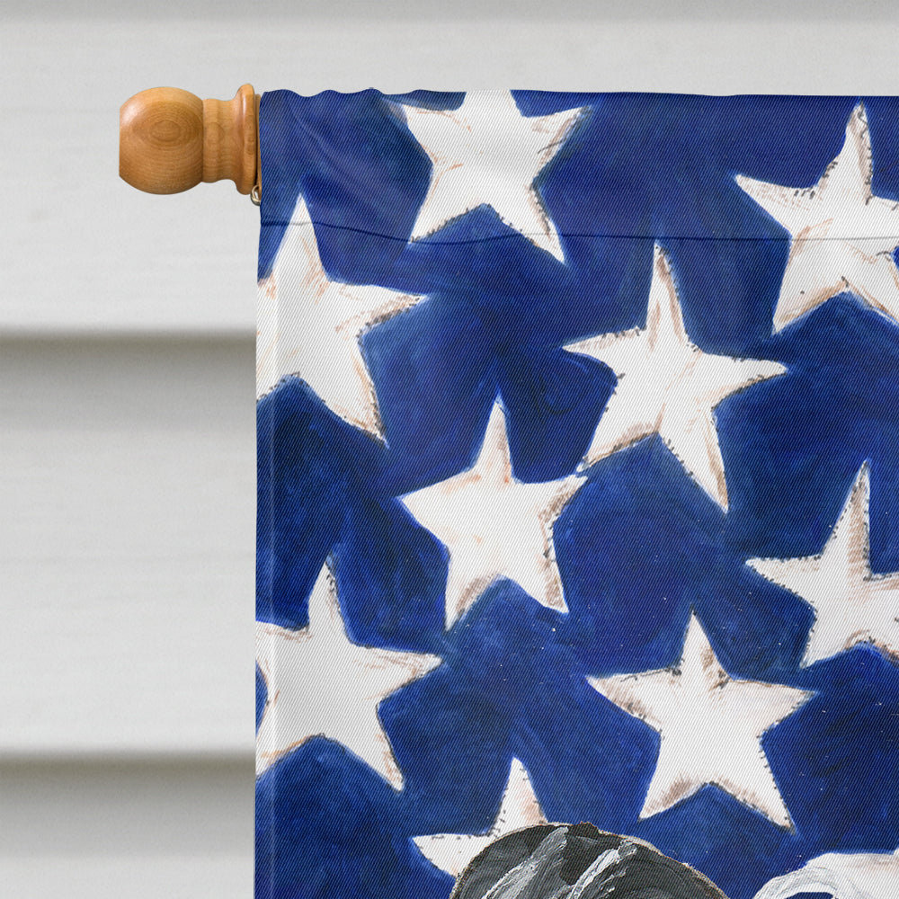 Chinese Crested with American Flag House Flag 28x40 Porch Sleeve Pole Decorative Outside Yard Banner Artwork Wall Hanging, Polyester