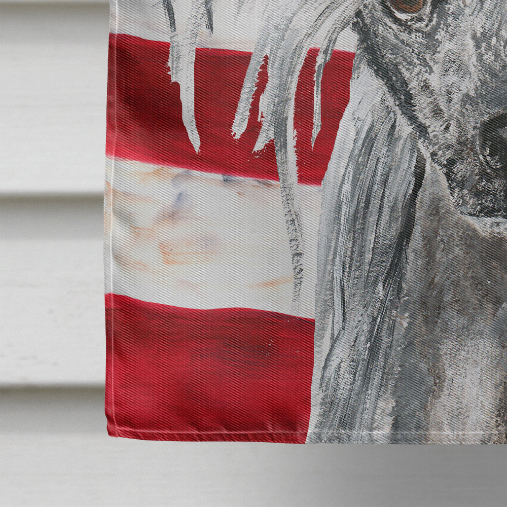 Chinese Crested with American Flag House Flag 28x40 Porch Sleeve Pole Decorative Outside Yard Banner Artwork Wall Hanging, Polyester