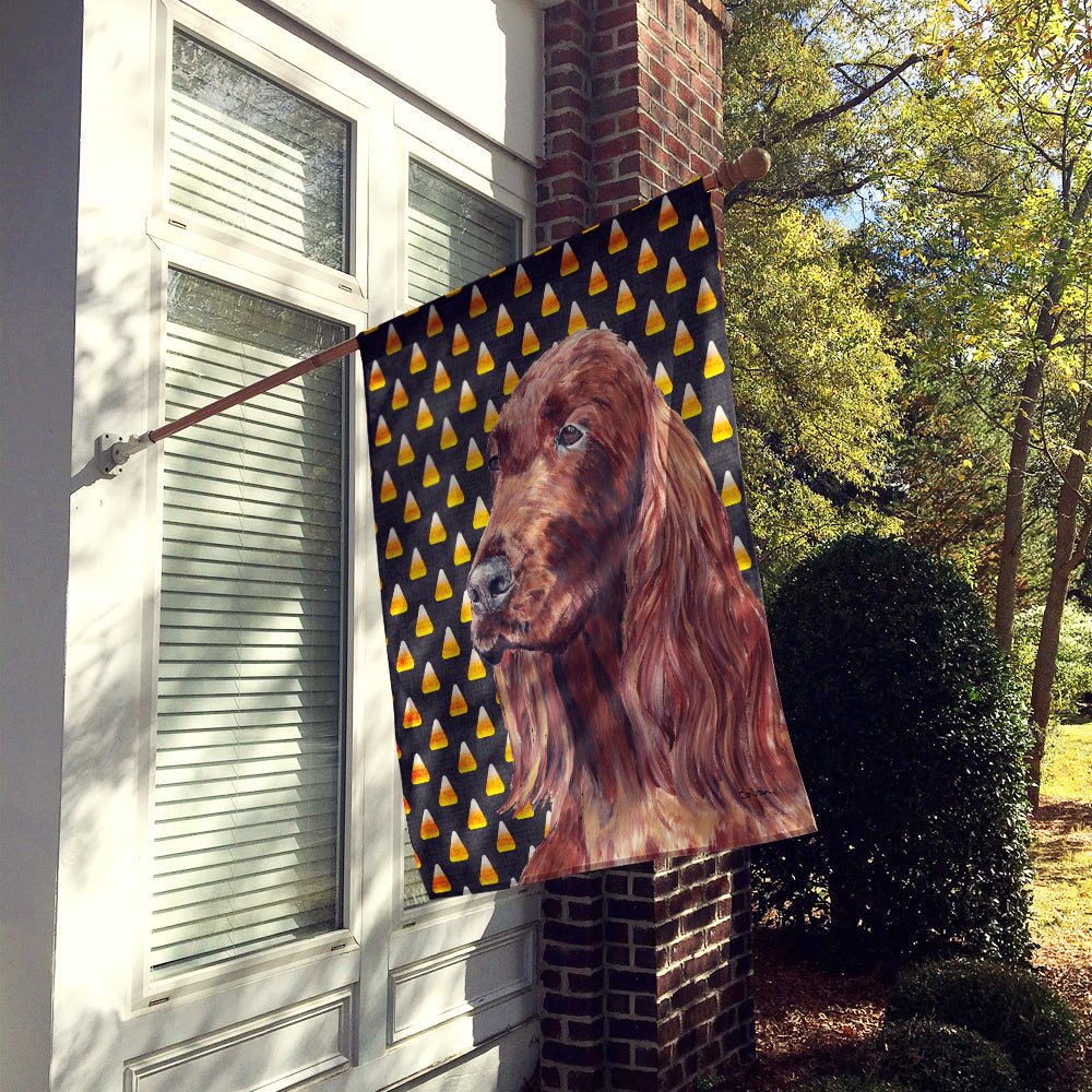 Irish Setter Candy Corn Halloween House Flag 28x40 Porch Sleeve Pole Decorative Outside Yard Banner Artwork Wall Hanging, Polyester