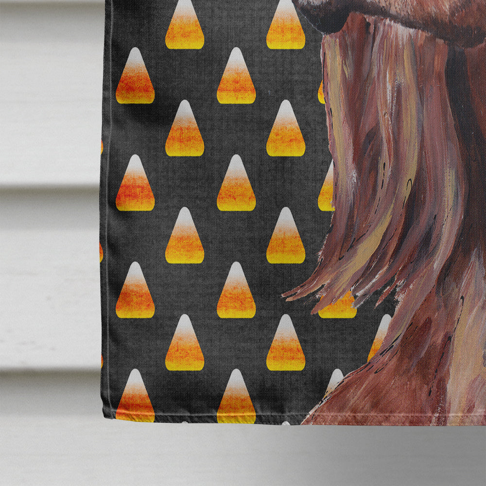 Irish Setter Candy Corn Halloween House Flag 28x40 Porch Sleeve Pole Decorative Outside Yard Banner Artwork Wall Hanging, Polyester
