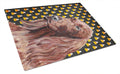 Irish Setter Candy Corn Halloween Cutting Board Tempered Glass Kitchen Cutting Surface, Heat Resistant Chopping, Non-Slip Feet, Food Prep & Serving