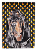 Black and Tan Coonhound  Candy Corn Halloween House Flag 28x40 Porch Sleeve Pole Decorative Outside Yard Banner Artwork Wall Hanging, Polyester