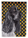 Black Cocker Spaniel  Candy Corn Halloween House Flag 28x40 Porch Sleeve Pole Decorative Outside Yard Banner Artwork Wall Hanging, Polyester